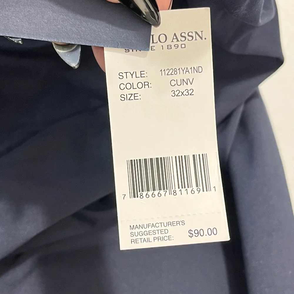 U.S. Polo Assn. Activate Stretch Pants Mens 32x28 Flat Front Chino Casual Office